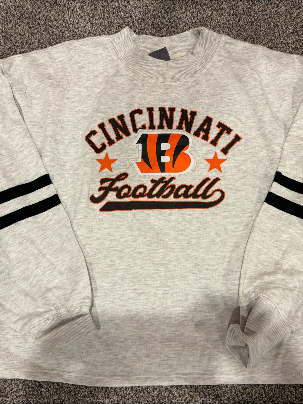 Mock neck Cincinnati Bengals Heather Gray Football Sweatshirt